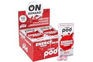 Chewpod Energy Gum - 1 Box (80 pcs) - 100mg Caffeinated Chewing Gum for Running, Workouts, and Staying Awake & Alert - Fast Acting, Sugar Free Alternative to Coffee and Energy Drinks