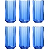 Abode Homewares Mesa Acrylic Jumbo Beverage Drinkwareg, Indoor/Outdoor, Cobalt Blue, 22-Oz., Set of 6