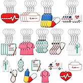 Henoyso 36 Pcs Nurse Keychain Gifts for Women Nursing Appreciation Gift Bulk for Nurse Day Medical Party Favors (Fresh Style)