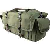 Domke F-1X Little Bit Bigger Canvas Camera Bag, Olive. | Durable Cotton Canvas, Ideal for 2-3 Mirrorless, DSLR, SLR cameras and gear