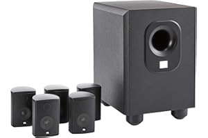 Leviton AEH50-BL Architectural Edition Powered by JBL 5-Channel Surround Sound Home Cinema Speaker System, Black