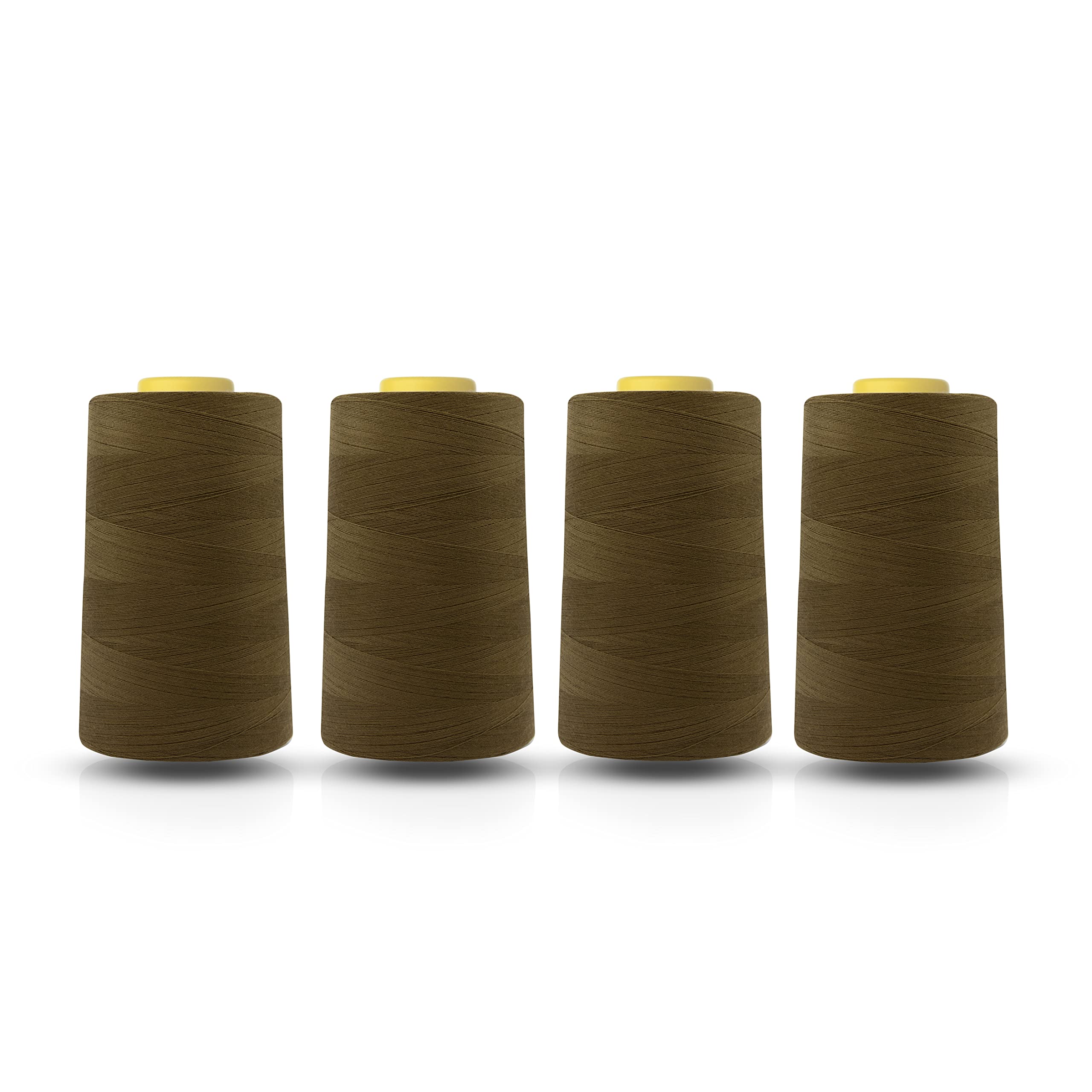 Realm Overlocking Sewing Machine Polyester Thread x Four 5000 Yards Cones White Black Natural Navy Red Grey (Gold)