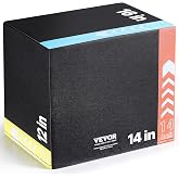 VEVOR 3 in 1 Plyometric Jump Box, Cotton Plyo Box, Platform &amp; Jumping Box | Anti-Slip Fitness Exercise Step Up Box for Home Gym Training, Conditioning Strength Training, Multiple Sizes, Black