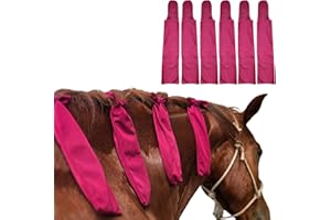 RANCH HAND STORE Ranch Hand Horse Mane Bags - Protect Horse's Mane from Wind, Sun & Mud - Prevents Tangles, Rubbing Out and Breakage - Made with Nylon - Easy to Use and Washable - Set of 6 (Burgundy)