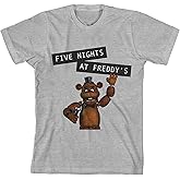 Five Nights at Freddy's Youth Heather Gray Short Sleeve Crew Neck Tee