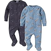 Gerber baby-girls 2-pack 2-way Zip Thermal Footed Sleep 'N Play