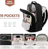 LOVEVOOK Laptop Backpack Women 15.6 inch USB Port Padded 10 Pockets Black view 2
