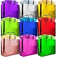 GITMIWS 13'' Sparkle Gift Bags with Tissues – Set of 9 Mix Color Reusable Gift Bags Large Size - Ideal as Goodie Birthday, Wedding Bag, Party Favor Bag
