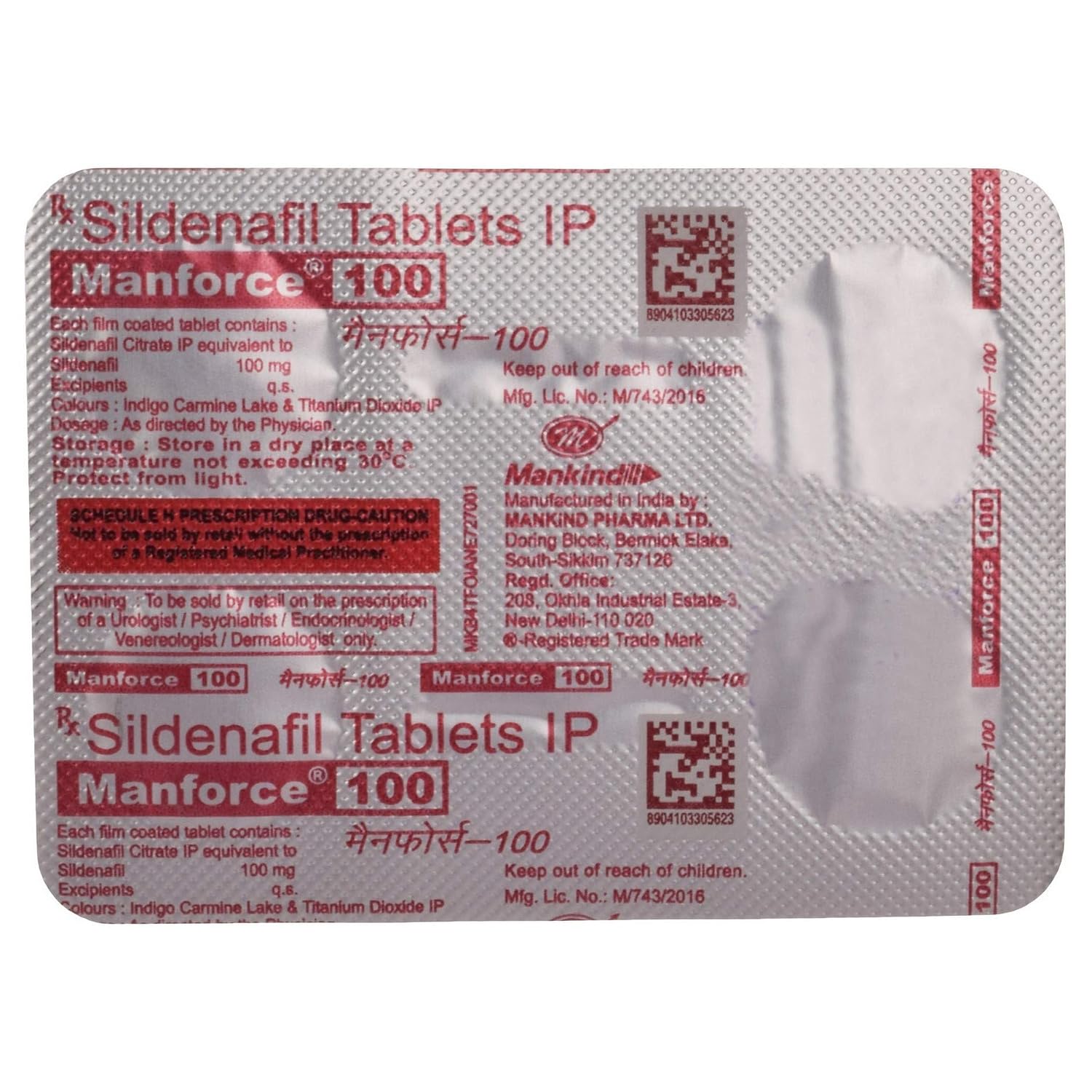 Sildenafil Gm M Force 1 Tabletas 100 Mg