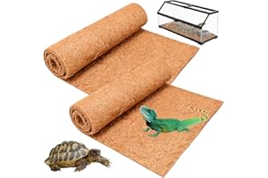 Halatool 12″×30″ Reptile Carpet for 20 Gallon Reptile Tank, 2 Pack Coconut Fiber Mat Thick Terrarium Bedding Cage Liner Tortoise Habitat Accessories for Turtles Lizard Bearded Dragon Leopard Gecko