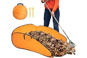 LFUTARI 140 Gallon Pop up Leaf Collector, Foldable Lawn Leaf Pick Up Bag Tool, Large Yard Dustpan Type Garden Bag, Reusable Yard Waste Bags for Cleaning Up Weeds Branches Waste Trash Debris