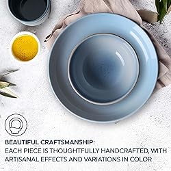 Corelle Stoneware Dinnerware Set, Handmade Reactive