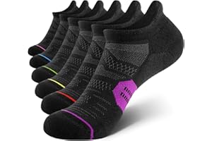 CS CELERSPORT 6 Pack Women's Ankle Running Socks Cushioned Low Cut Tab Athletic Socks