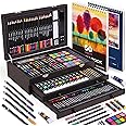 175 Piece Deluxe Art Set with 2 Drawing Pads, Acrylic Paints,Crayons,Colored Pencils,Paint Set in Wooden Case,Professional Art Kit,Art Supplies for Adults,Teens and Artist,Paint Supplies