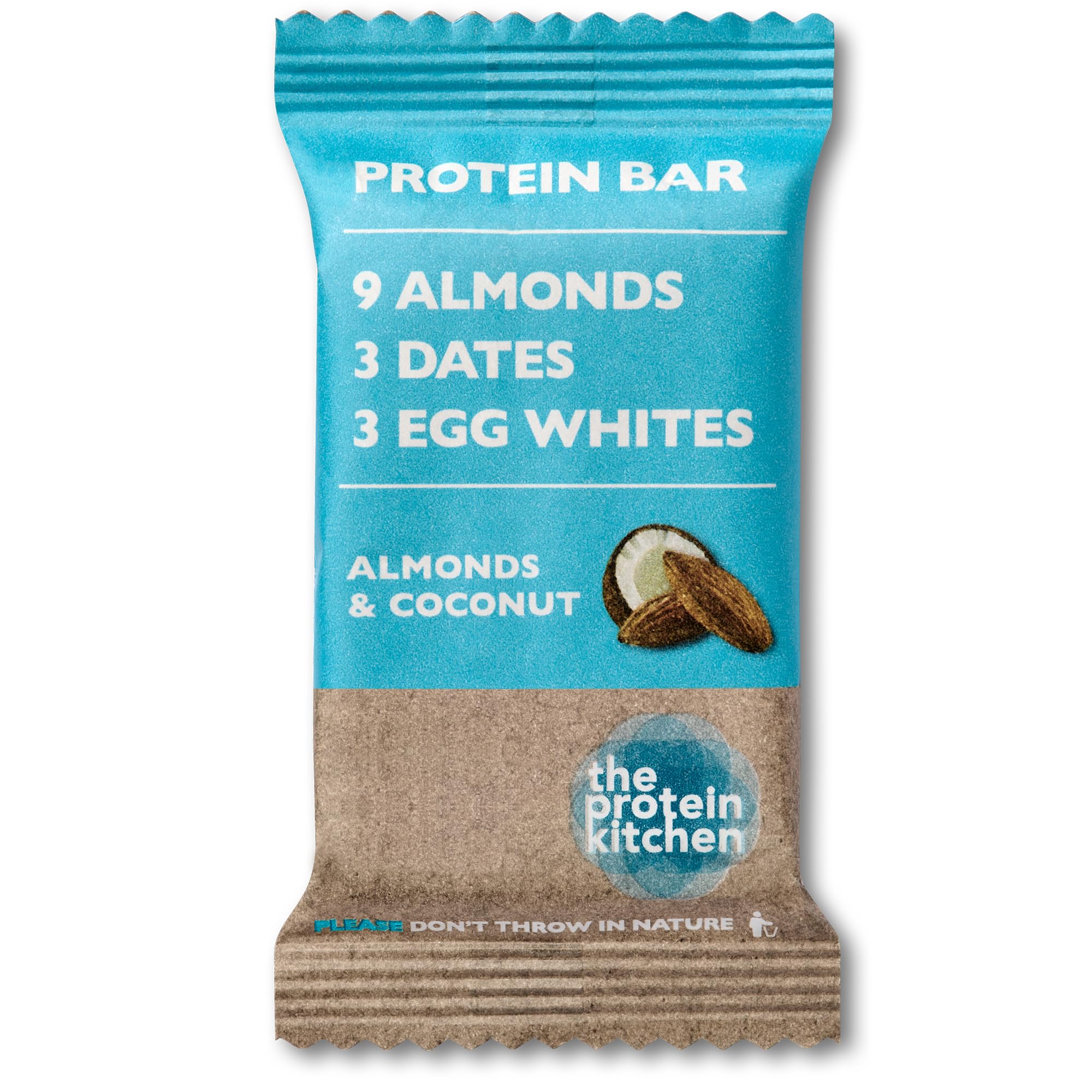 The Protein Kitchen 100% Natural Protein Bars (12 x 55g) - No Added Sugar, Nutritional Protein Bars - Coconut & Almonds - Egg Whites from Free Range Chickens, Low Calorie Protein Bars, Snack Bars โ image 1