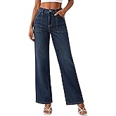 YUCOLEN Straight Leg Jeans for Women High Waisted Jeans Loose Wide Leg Stretchy Denim Pants with Pockets Fashion