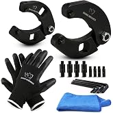 ELEON Rhino Gland Nut Wrench - Set of 2 Adjustable Hydraulic Cylinder Pin Spanner Wrench - Heavy Duty Set Includes Gloves, Towel, Secure Pins - For Farm &amp; Construction Equipment Nuts Under 7 Inches