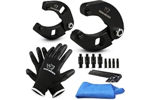 ELEON Rhino Gland Nut Wrench - Set of 2 Hydraulic Cylinder Spanner Wrench Adjustable - Spanner Wrench Set Includes Gloves, Microfiber Towel, Pins & Allen Wrenches, Suitable for Farm & Construction Equipment