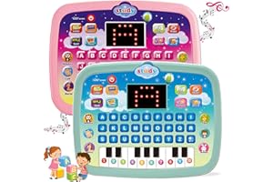 WENBEIER Kids Tablet Toddler Learning Pad with LED Screen Teach Alphabet Numbers Word Music Math Early Development Interactive Electronic Toy for Boys & Girls 3 Years+