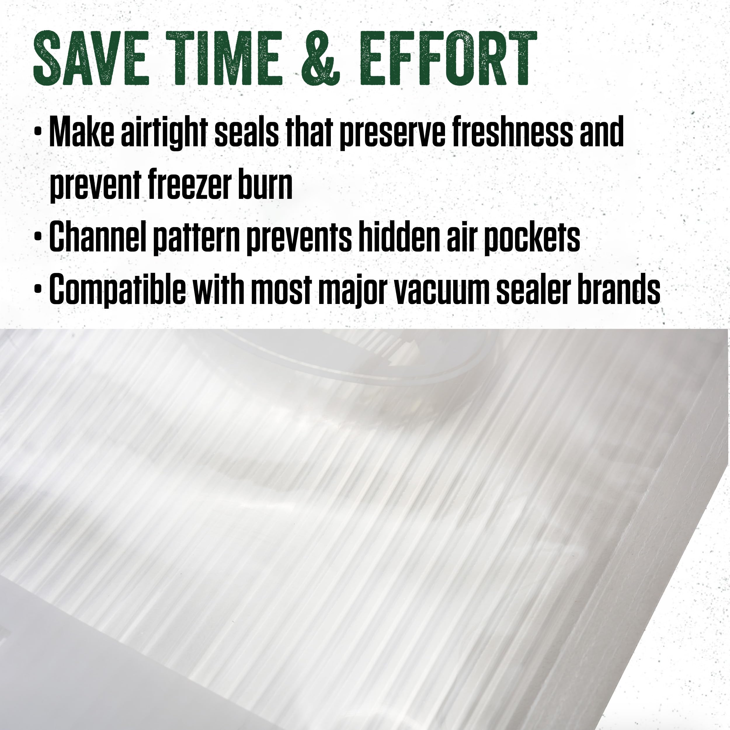 LEM Products MaxVac Portion Vacuum Sealer Perforated Bag Roll Material, 11 Inches x 16 Feet, Compatible with Most Major Vacuum Sealer Brands, 2 Count (Pack of 1)