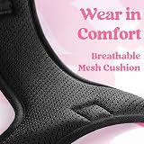 rabbitgoo Dog Harness Medium Front Back Clips Reflective Rose Pink M view 3