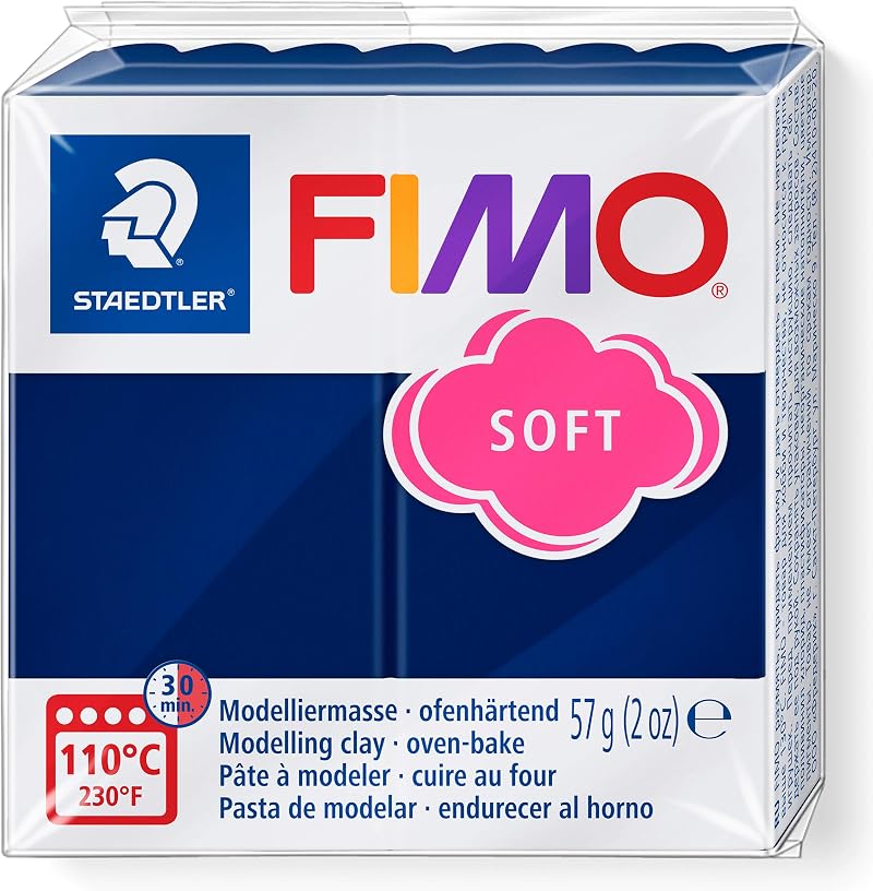 STAEDTLER 8020-35 FIMO Soft Oven-Hardening Polymer Clay Windsor Blue 57g Block