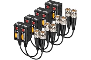 VIMVIP 1080P AHD/HD-CVI/TVI/CVBS Passive HD Video Balun Transmitter 4 Pairs (UTP Up to 350M-600M)