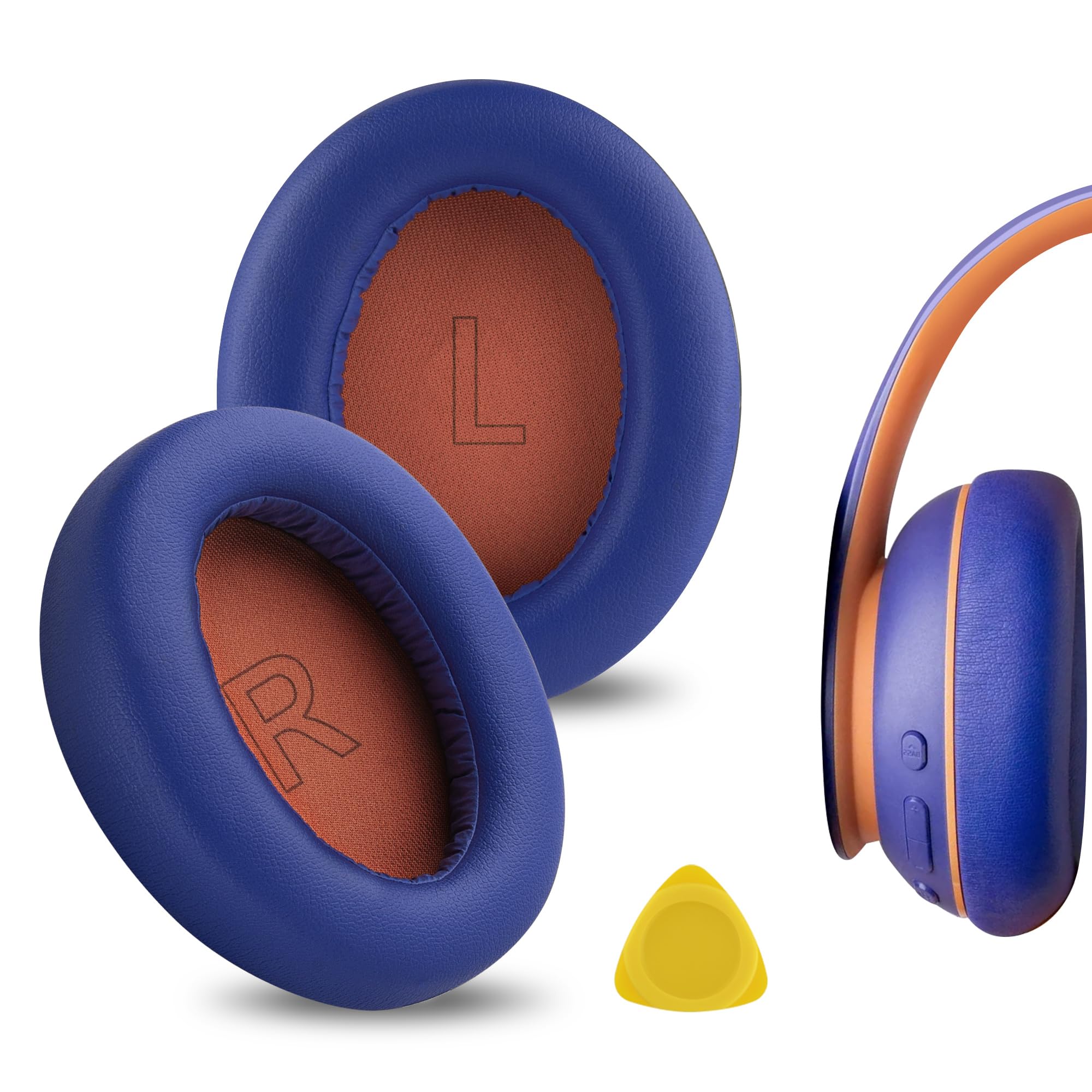 Geekria Replacement Ear Pads Compatible with Anker Soundcore Life Q10, Q10, Life 2 NEO BT Headphones, Ear Cushions (Blue/Orange)