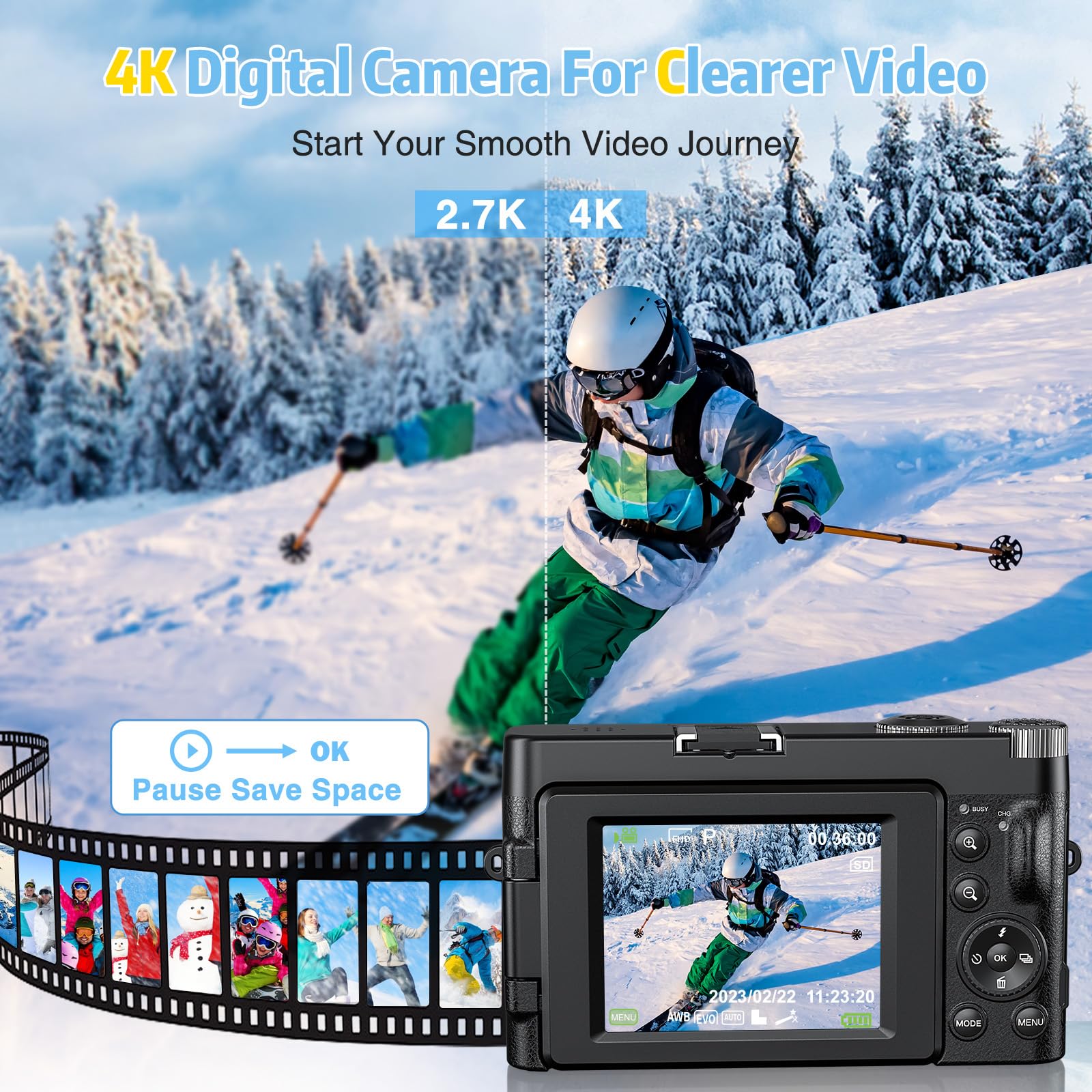 Mua Zostuic 4K Digital Camera for Photography and Video Autofocus, 48MP ...