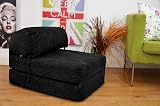 Gilda Jazz Chair Bed Fold Out Futon Single Mattress Corduroy Black view 2