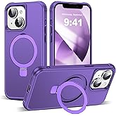 TIANLI Designed for iPhone 13/14 Case with Magnetic Invisible Ring Stand [Compatible with Mag-Safe] [Military Drop Protection] Shockproof Anti-Slip Cover for iPhone 13/14 6.1 Inch,Purple