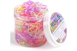 Hoyols 2000 Small Rubber Bands Hair Ties Ponytail Elastic Multi Color for Kids Girls Hair Value Pack TPR