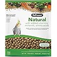 ZuPreem Natural Bird Pellets, Daily Bird Food for Cockatiel, Lovebird, Quaker, Small Conure, Lorikeet, Core Nutrition for Medium Birds, Added Vitamins, Cockatiel Pellets (M, 10 lb)