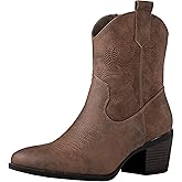 GLOBALWIN Women's The Western Wear Fashion Cowboy Cowgirl Free Birds Country Concert Disco Outfits Low Heel Walking Boots For Ladies
