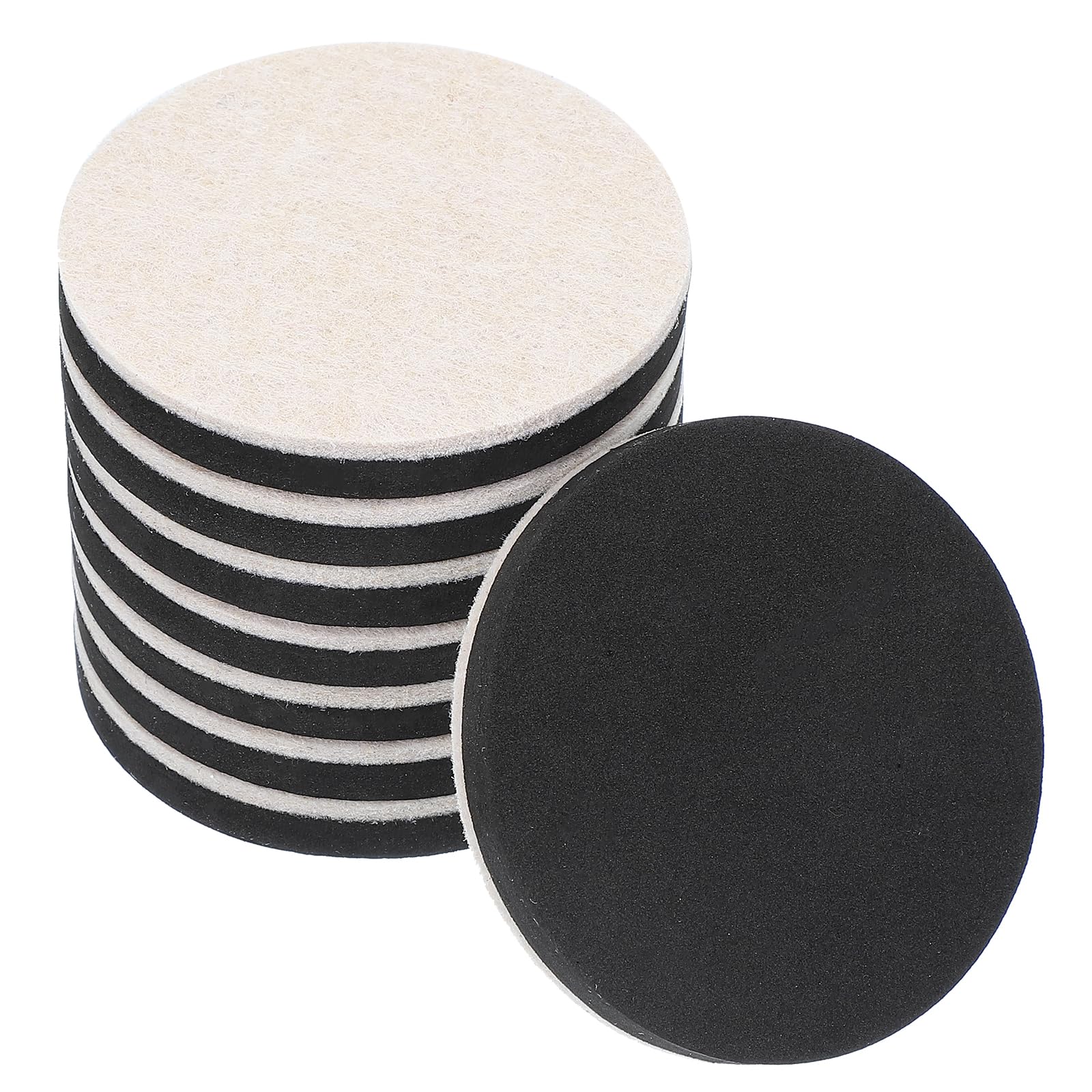 PATIKIL 3.5 Inch Felt Furniture Sliders, 8 Pcs Round Furniture Movers Slider Reusable Moving Pads Floor Protectors for Cabinet Table Carpet Sofa Couch, Beige