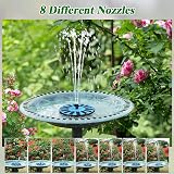 SZMP Solar Fountain Bird Bath with Glass Panel 7 Nozzles 4 Fixers view 3