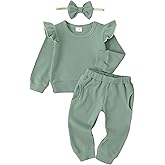 Mioglrie Toddler Baby Girl Clothes Fall Winter Sweatsuit Newborn Sweatshirt Sweat Pant Sets Outfits Infant Girls Clothing