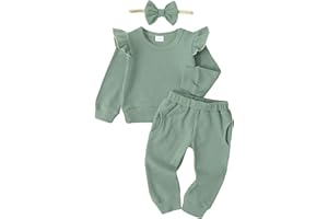 Mioglrie Baby Girl Clothes Infant Toddler Girls Fall Winter Outfits Sweatshirts Clothing Set 3 6 12 18 24 Month 2T 3T