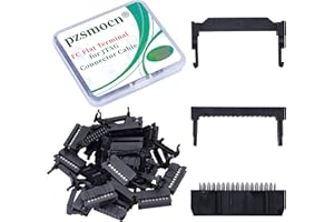 Pzsmocn 20 Sets IDC 2 * 8 Double Row 16 Pin Rectangular Socket Connector FC Flat Female Terminal 3 Piece Set 2.0mm Pitch, 16 Pin FC Connector Adapter Flat Female Terminal for JTAG Connector Cable.