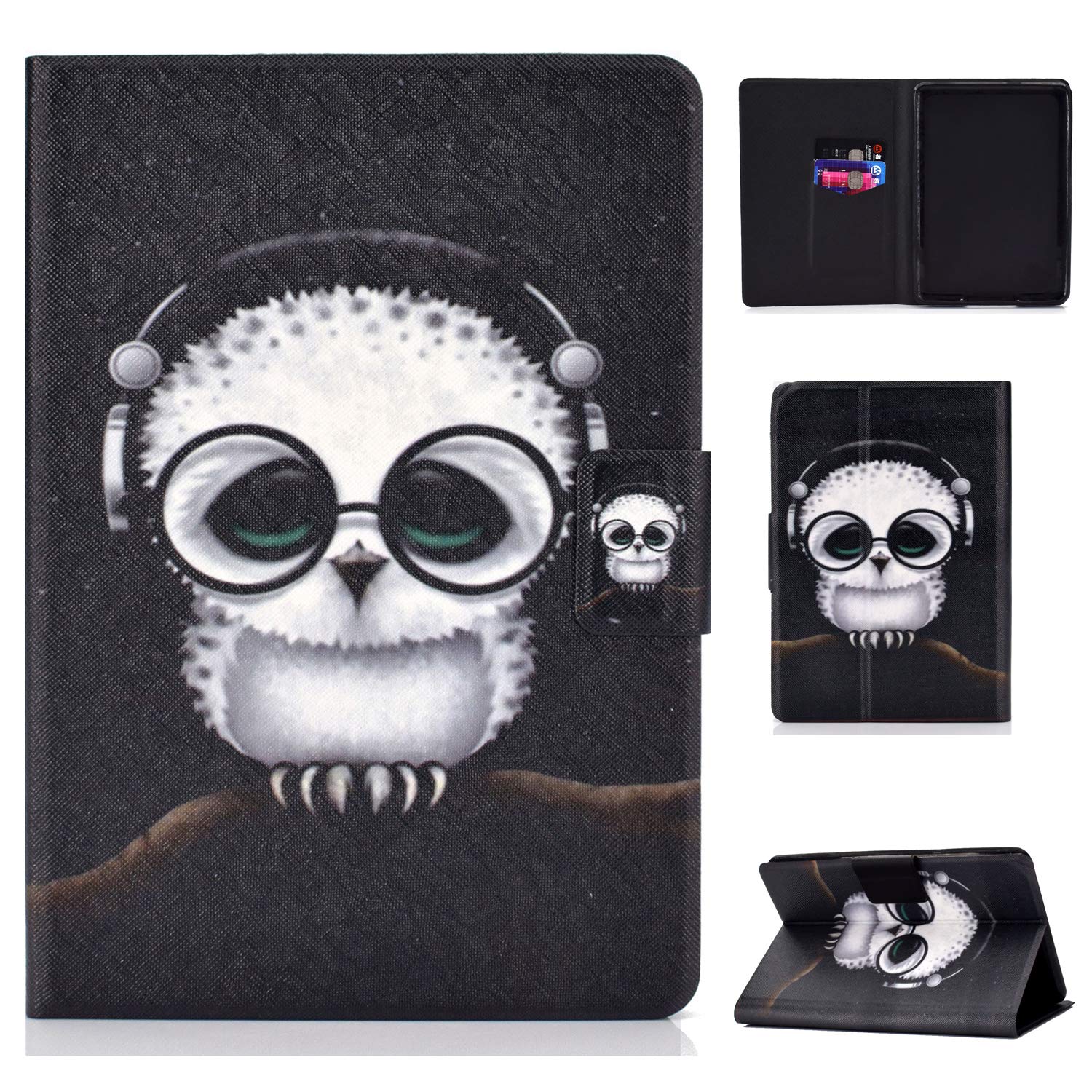 Case Fits All-New Kindle 10th Genetation 2019 Release, the Thinnest and Lightest Premium PU Leather Cover Case for Kindle 10th Generation 2019 with Auto Wake Sleep,White Owl