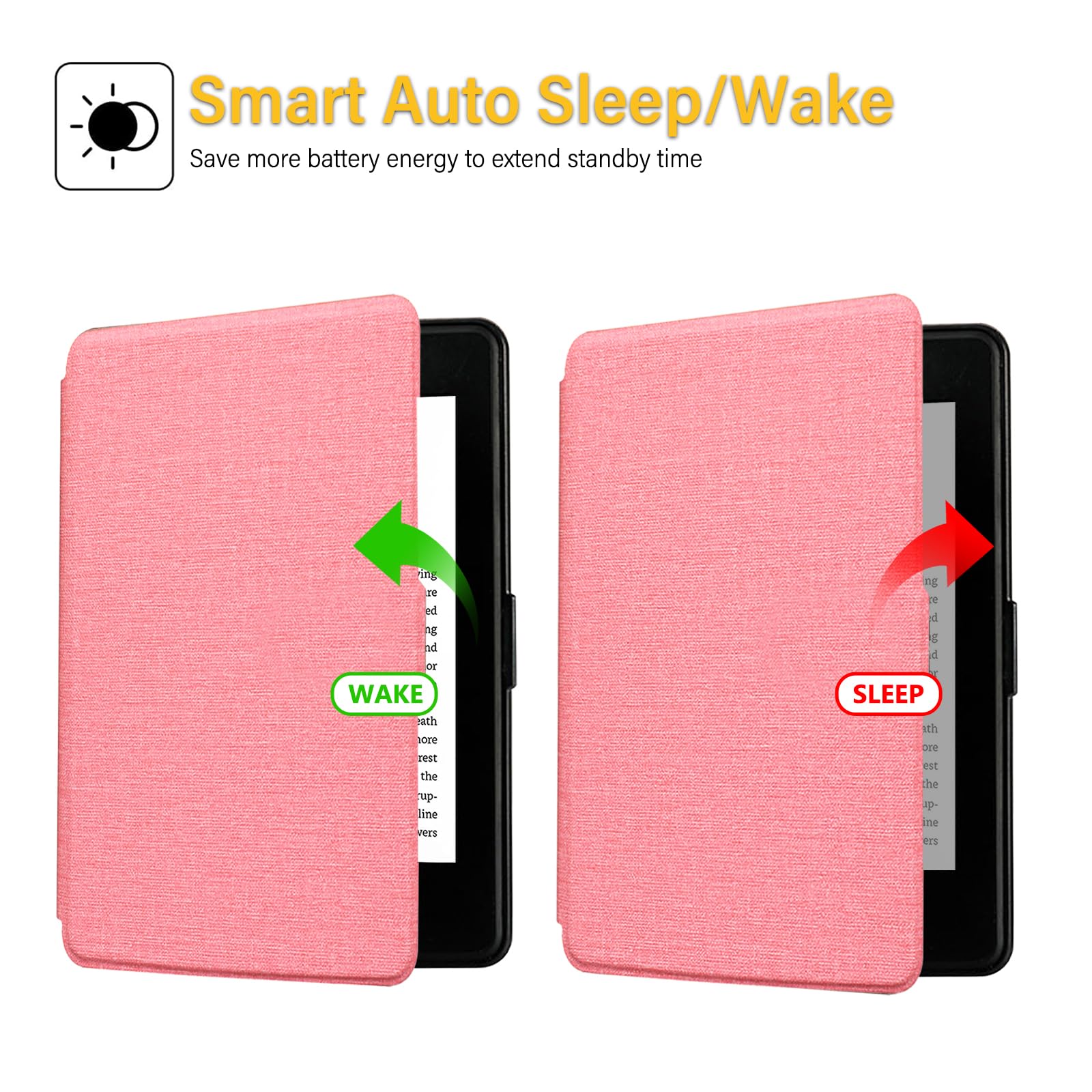 SCSVPN Case for All-New Kindle 2022 Release with Auto Sleep/Wake & Hand Strap, Slim Lightweight Durable Smart Shell Cover, ONLY Fits 6.0-inch Basic Kindle 11th Generation 2022 Release e-Reader, Pink