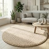 Abaseen Cream Shaggy Rug 120x170 cm Thick Pile Non-Slip Living Room view 7