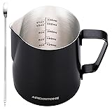 Apexstone Black Espresso Milk Frothing Pitcher 12