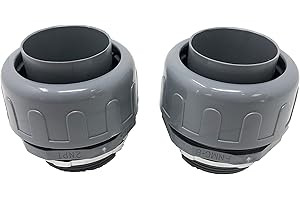Sealproof 2-Inch Non-metallic Liquid Tight Straight Electrical Conduit Connector Fitting, UL Listed, 2" Dia, 2-Pack