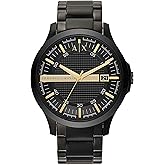 A|X Armani Exchange Men's Watch with Three-Hand Analog Display and Date Window, Watch for Men with Stainless Steel or Leather Band