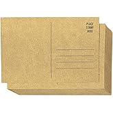 Best Paper Greetings Brown Kraft Paper Postcards for Mailing - 4 x 6 in, 50 Pack, 350 GSM Solid Cardstock - Blank Postcards & Pre-Printed Address Lines for DIY Custom Cards