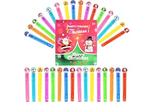 RITASTAR Mini Bubbles for Kids Party Favors,32 PCS Small Bubble Wands Toys Bulk for Classroom Prize,Birthday Goodie Bag Stuffers,Bubble Blower Toy Sticks with Bubble Solutions,Gift Box,Cartoon Christmas Design