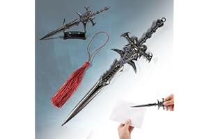 World of Warcraft Frostmourne Letter Opener in Shape of Sword with Base, 22.5 cm, Home, Office Accessory, Gift and Merchandis