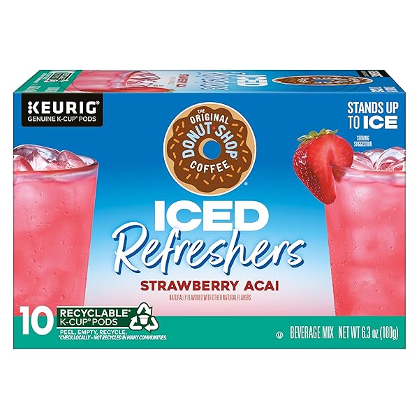 THE ORIGINAL DONUT SHOP, STRAWBERRY ACAI REFRESHER, KEURIG SINGLE-SERVE K-CUP PODS, 10 COUNT