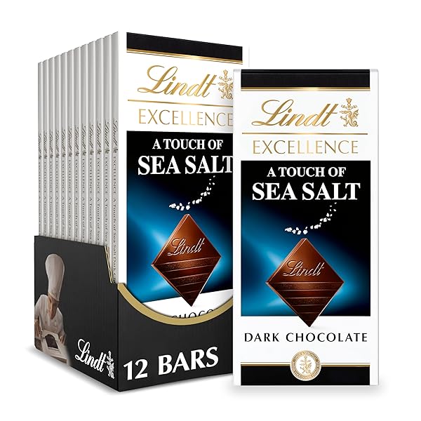 LINDT EXCELLENCE SEA SALT DARK CHOCOLATE BAR, DARK...